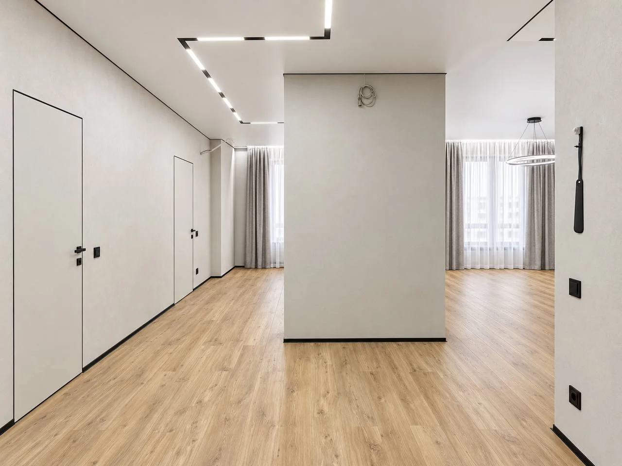Планування квартири та оздоблення стін — ЖК Севен, Київ, 65 м²